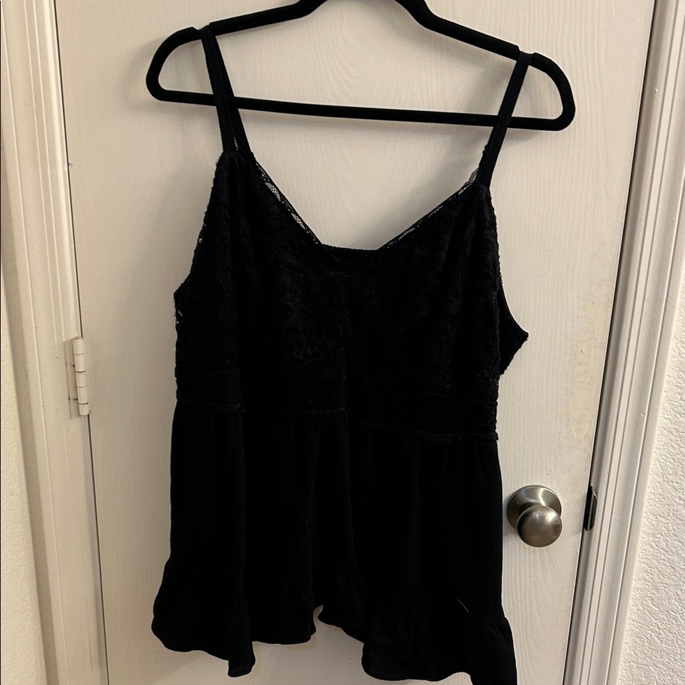 Torrid Black Lace babydoll top. Size 1.